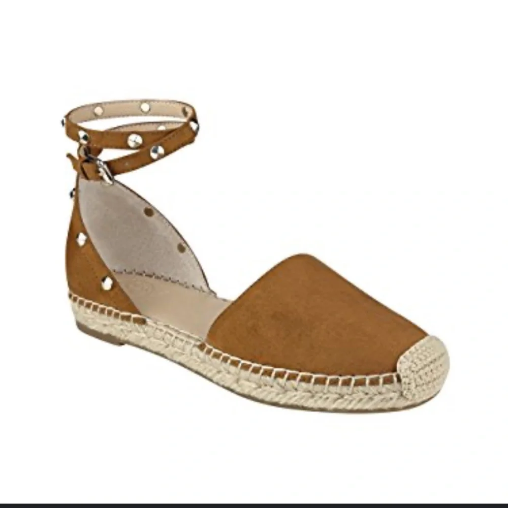 Guess Tan Espadrille Flats with Ankle Strap